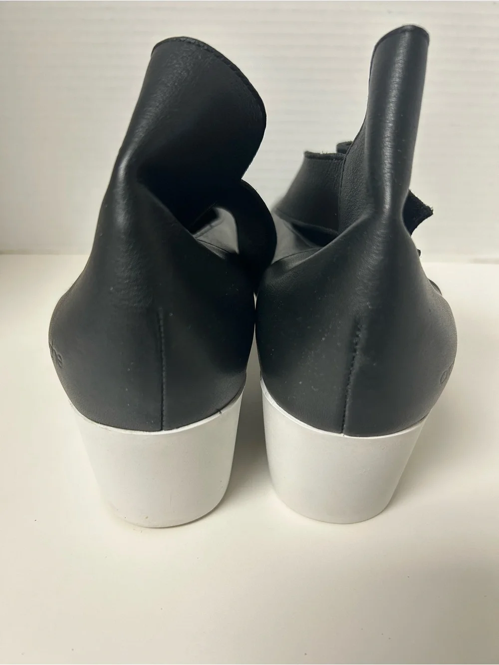 Arche blk Leather White Platform Mary Jane Ankle Strap Shoe 40/ 9.5 Goth France